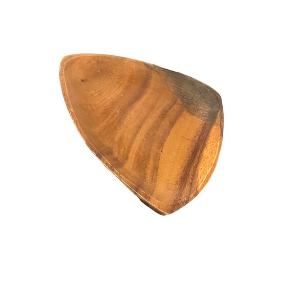 Vintage Handcrafted Triangular Wooden Bowl - Picture 1 of 5